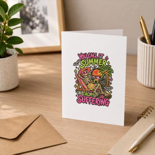 You Call It Summer I Call It Suffering Skeleton Greeting Card